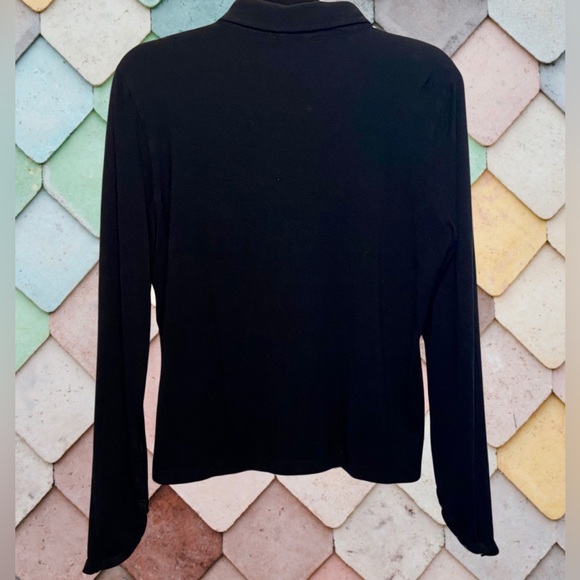 Spenser Jeremy Black Long Sleeve Button-Up with Frilled Detailing - Size XL - Picture 2 of 2